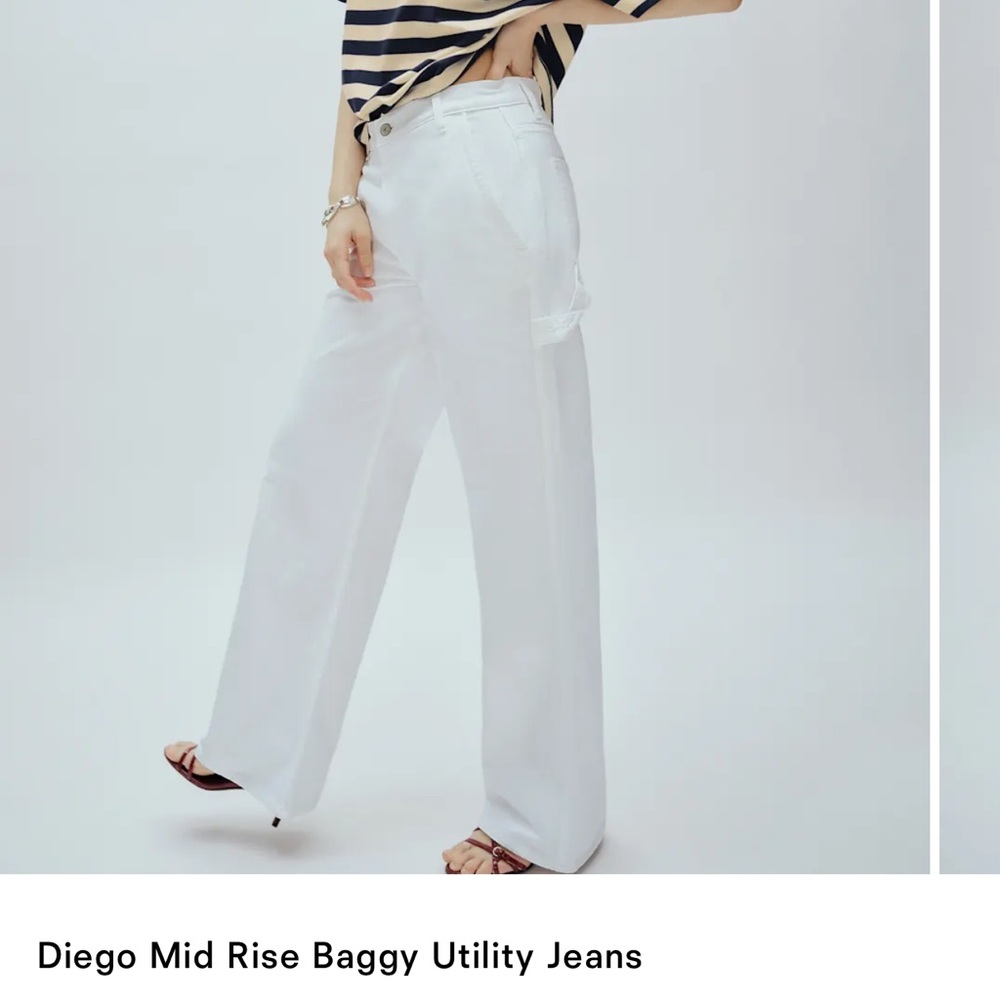 Reformation Diego White Denim Pants
